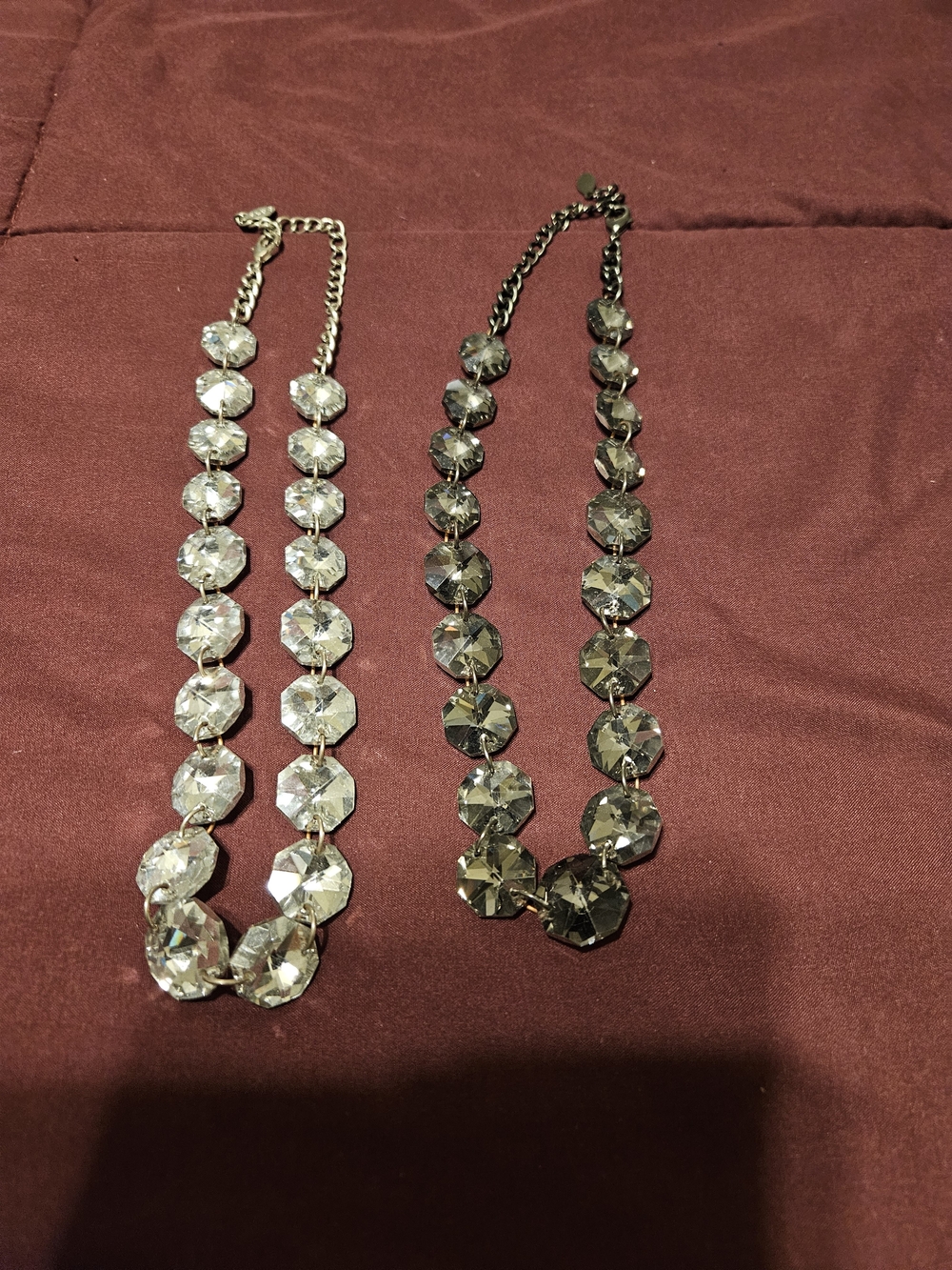 Crystal Statement Necklace - Clear Octagon Gemstone Design